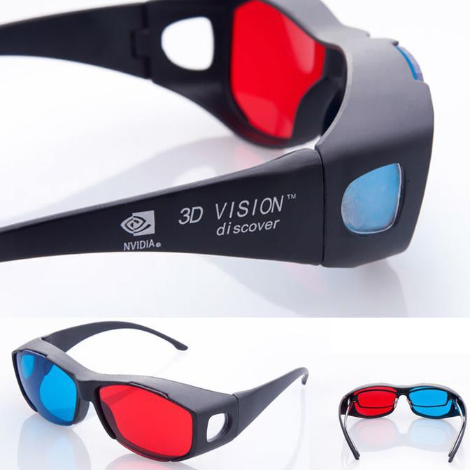 3D Glasses Kacamata Kaca Mata Frame Plastik Nvidia Vision Red Cyan Terlaris
