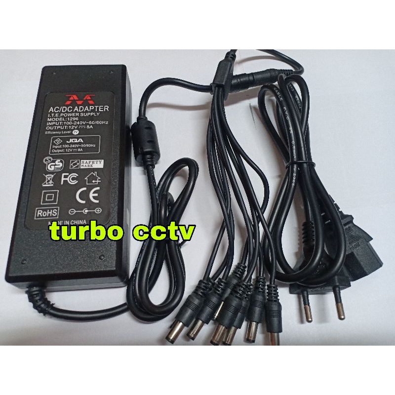 Adaptor 12V 8A Pluss Cumi 8 Cabang DC male