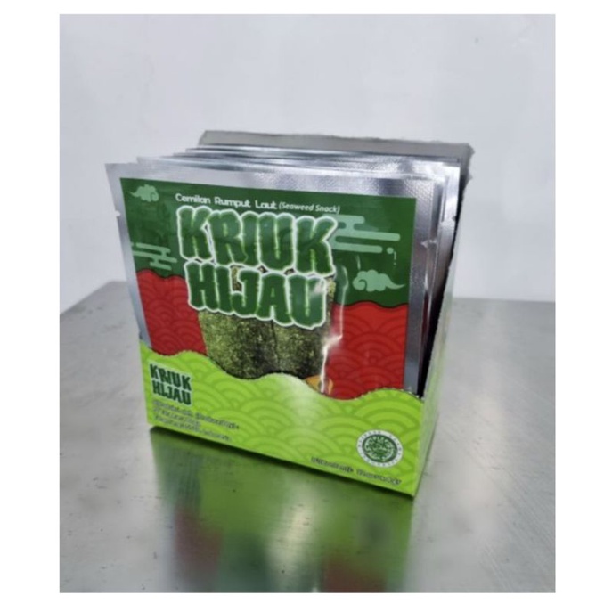 

Rumput Laut Kriuk Hijau 1 box isi 12 pc x 4g