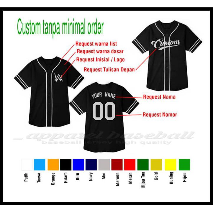 Jual Jersey Baseball / Baju Baseball, Custom / Couple | Shopee Indonesia
