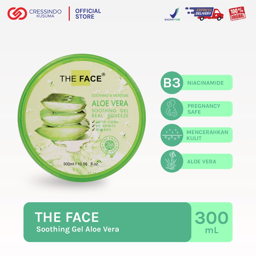 THE FACE Aloe Vera Soothing Gel Real Squeeze 300ml