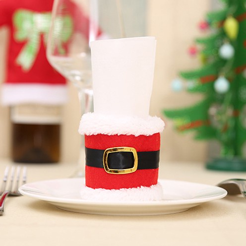 XNC tempat tisu serbet makan malam dinner santa claus natal christmas napkin