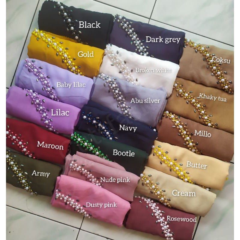 segiempat bella square payet mutiara permata/jilbab segiempat bella square bando payet/hijab bella-8