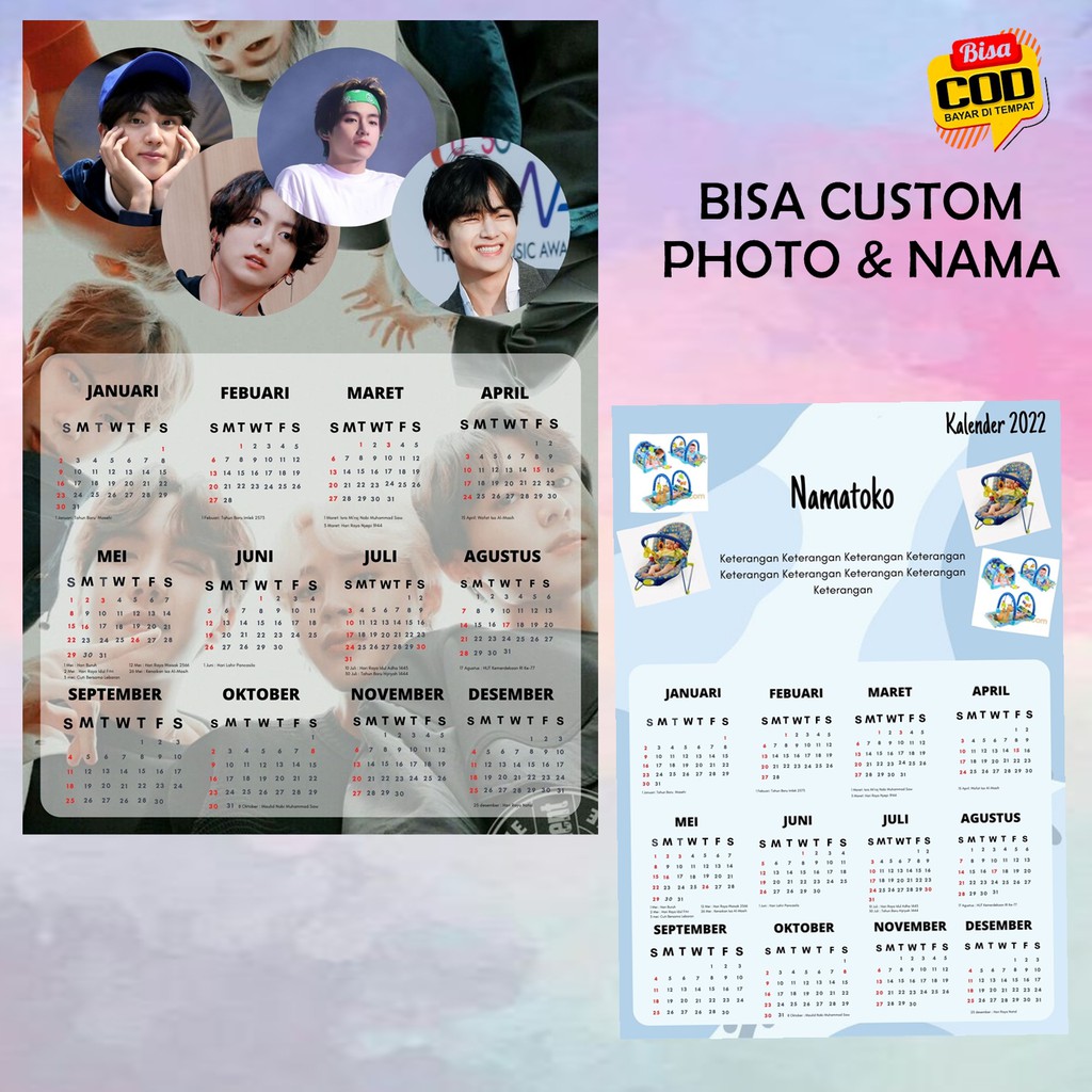 

Cetak Kalender 2025 Custom Photo Dan Nama Ukuran A3