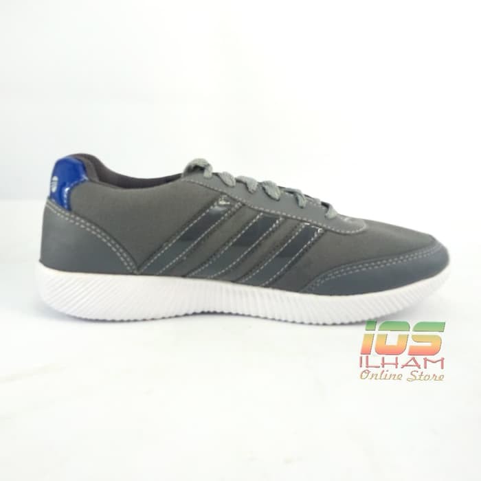 Sepatu Sneaker Adidas Garis Pilon Olahraga Size 36-40 Abu abu Biru