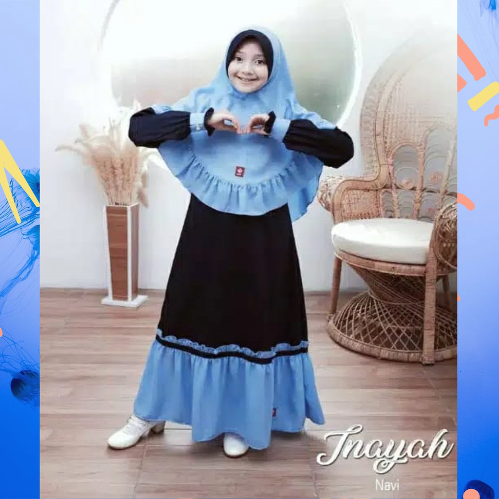 Gamis Anak Set Khimar |INAYAH DRESS| Baju Anak Syari| Baju Gamis Anak Terbaru
