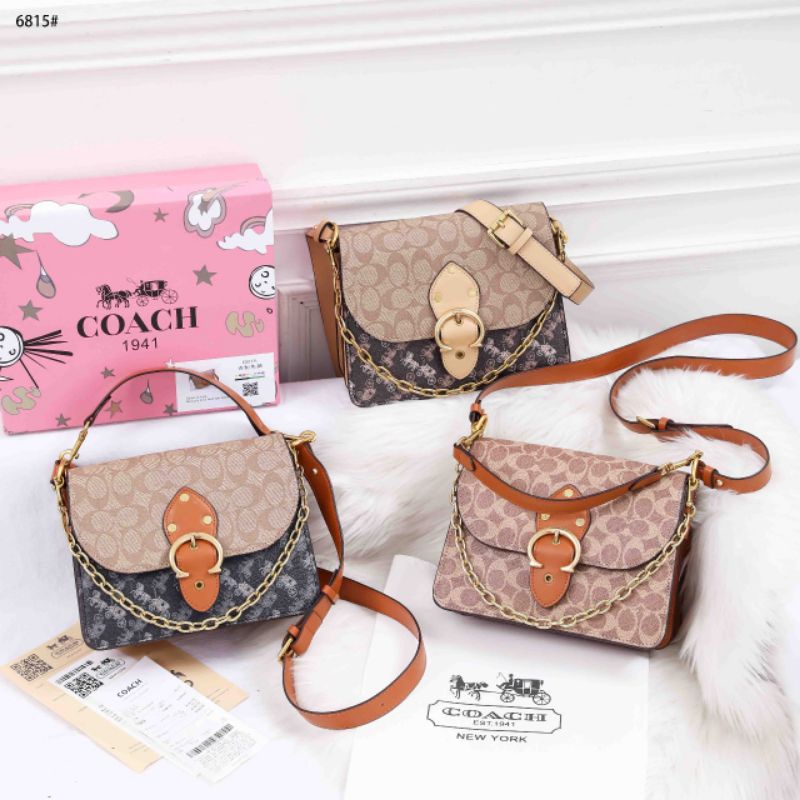 Coach Beat Carriage & Signature Coated Canvas Shoulder Bag #6815