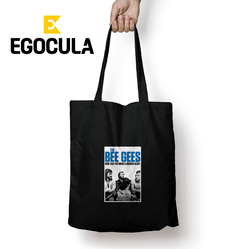 BEE GEES Totebag Band Musik Tas Jinjing Pria Wanita Kekinian Desain Vintage