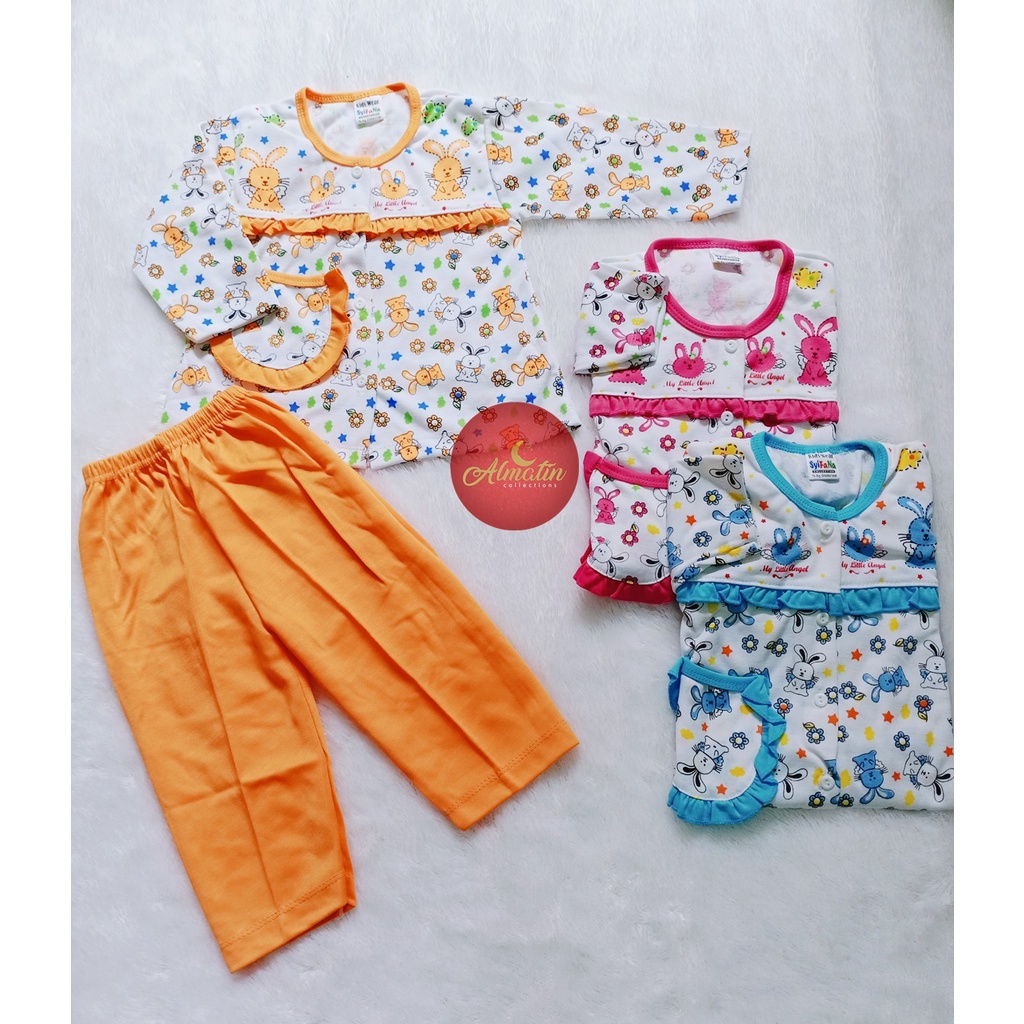 Setelan Baju Bayi Piyama Bayi Panjang / Setelan Kaos Anak Perempuan