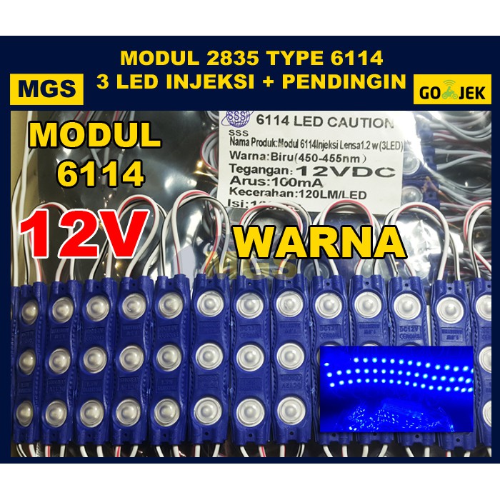 100Pcs LED Modul 6114 12v - Warna