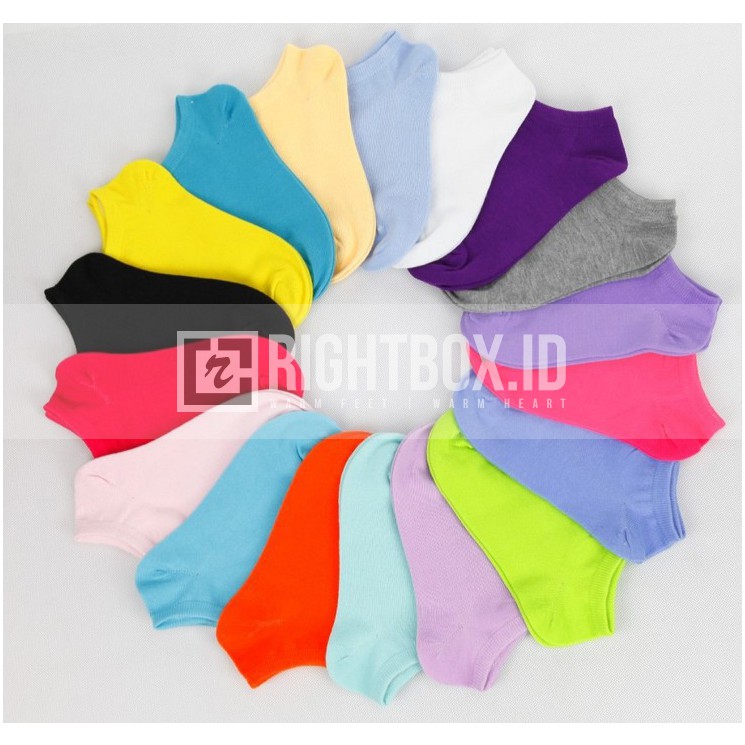  Kaos  kaki  pendek  Ankle Sock Korean Low Cut Warna  warni 