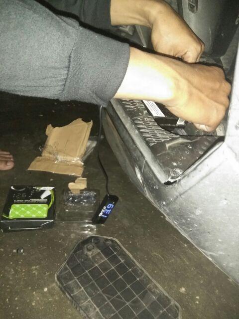 Voltmeter Digital Slim Outdoor Luminos Biru