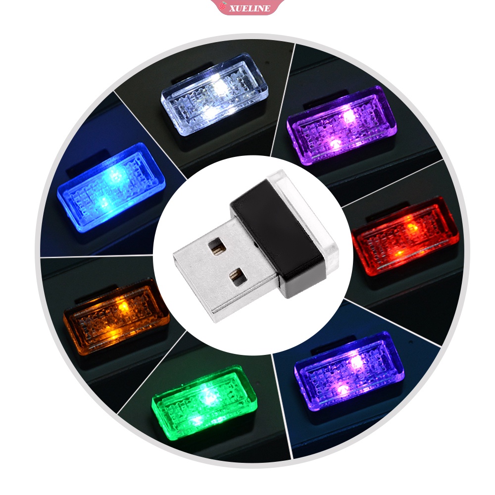 Lampu Neon LED Mini USB 5V Warna Putih Merah Untuk Dekorasi Interior Mobil