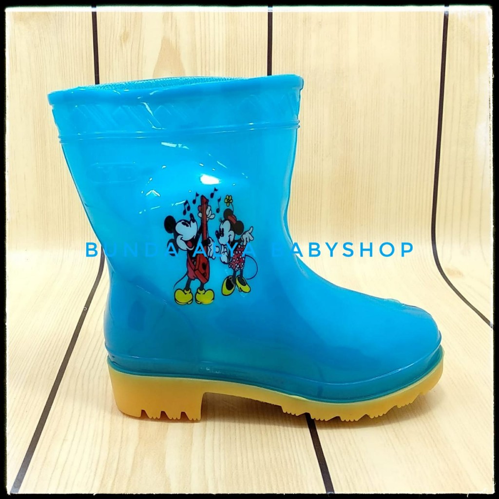 Sepatu Anak Laki Boot Hujan Usia 2 3 Tahun Motif Kartun Lucu - Sepatu Boot Hujan Anti Air BIRU MUDA Boots Hujan Anak