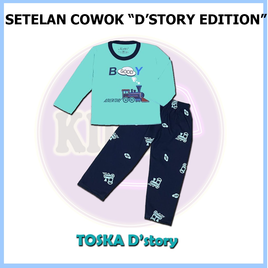Baju Setelan Celana Panjang Cowok Usia 6 Bulan 1 2 3 4 5 6 7 8 Tahun Setelan Celana Panjang Anak Laki-TOSKA D'story