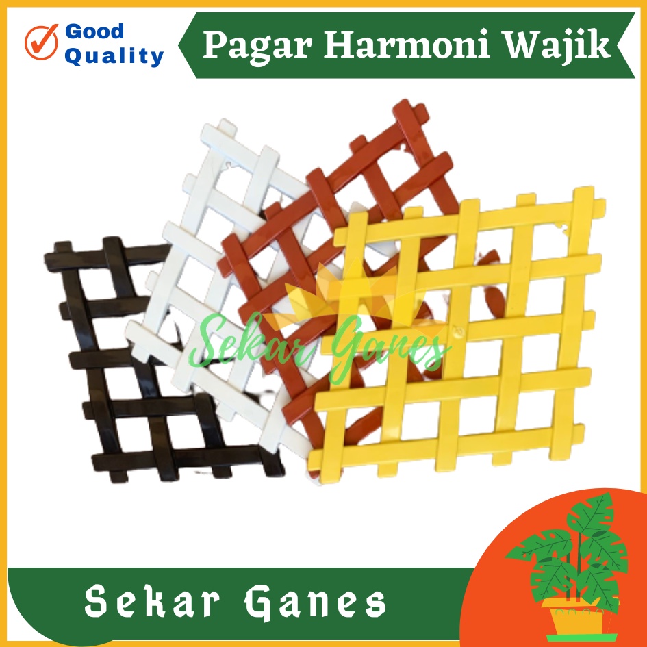 Pagar Wajik Harmoni Warna Putih Coklat Hitam Ornamen Bunga Vas Wajik Pagar, Jaring, Rambatan Plastik Ukuran Kecil Sedang Besar untuk Bunga Hias Artificial Hiasan Ruang Tamu Dinding Home Grosir Murah Wajik Putih / Breket/ Tatakan/ Pagar Plastik