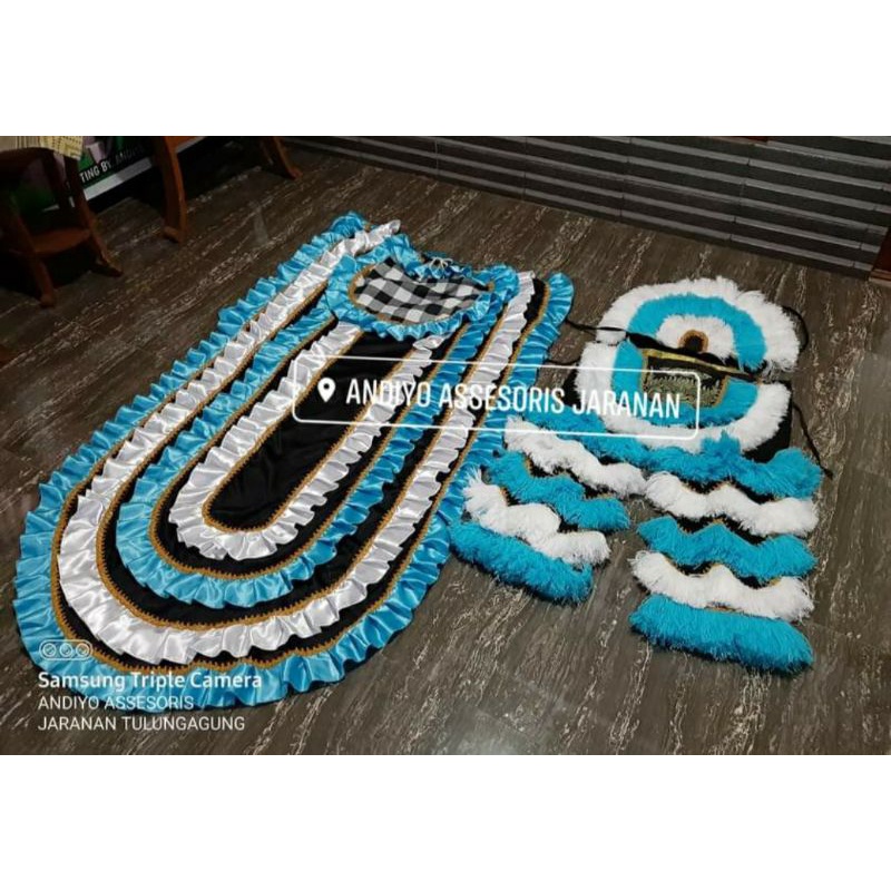 celana kemul barongan biru putih dewasa