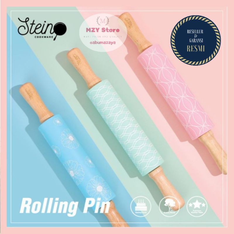 Rolling Pin Steincookware - Penggiling Adonan Stein Cookware Pink Biru Tosca