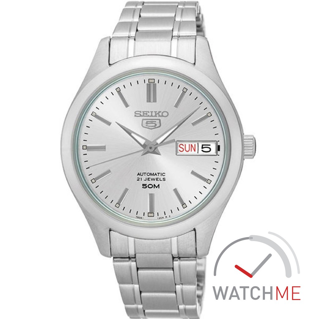 Jam Tangan Seiko 5 SNK887K1 Automatic Silver Dial Full SIlver 50m Stainless Steel Original Garansi