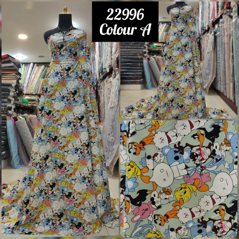 Kain Silky Motif Karakter Looney Tunes 22996 Colour A