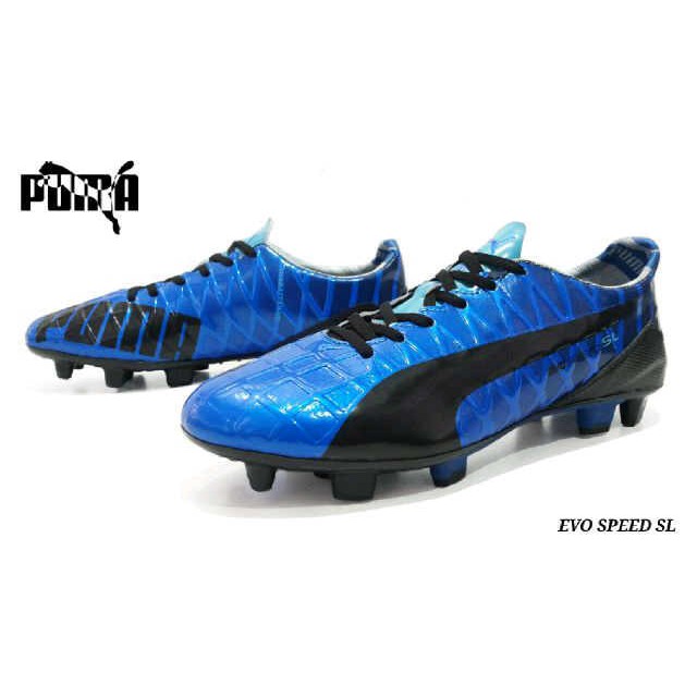 sepatu bola puma evo speed biru made in vietnam