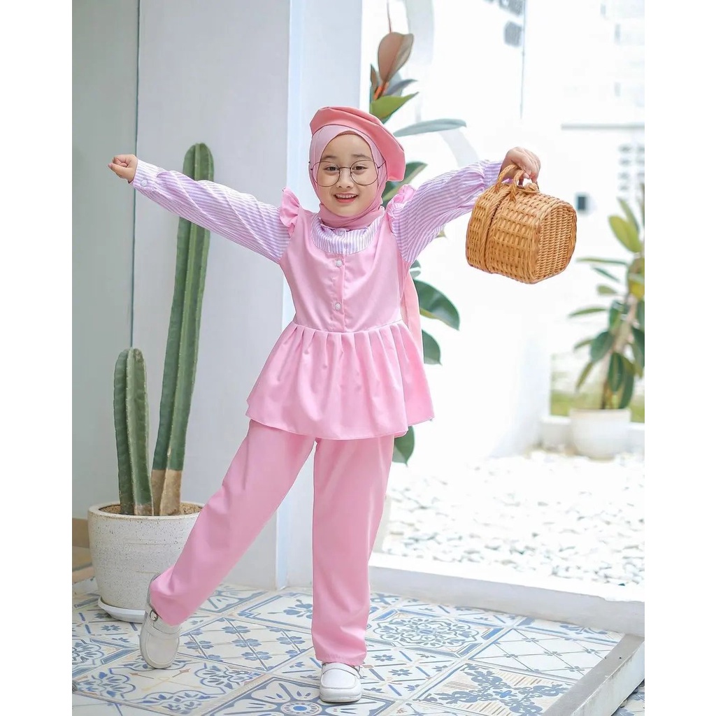 RANIA SET KIDS BO Bahan KATUN MIX MANGOCREPE Baju Anak Cewek Trend  BAJU ANAK TERBARU MODEL SIMPLE DAN ELEGAN BAJU ANAK KEKINIAN SIMPLE DAN ELEGAN BAJU ANAK 2022