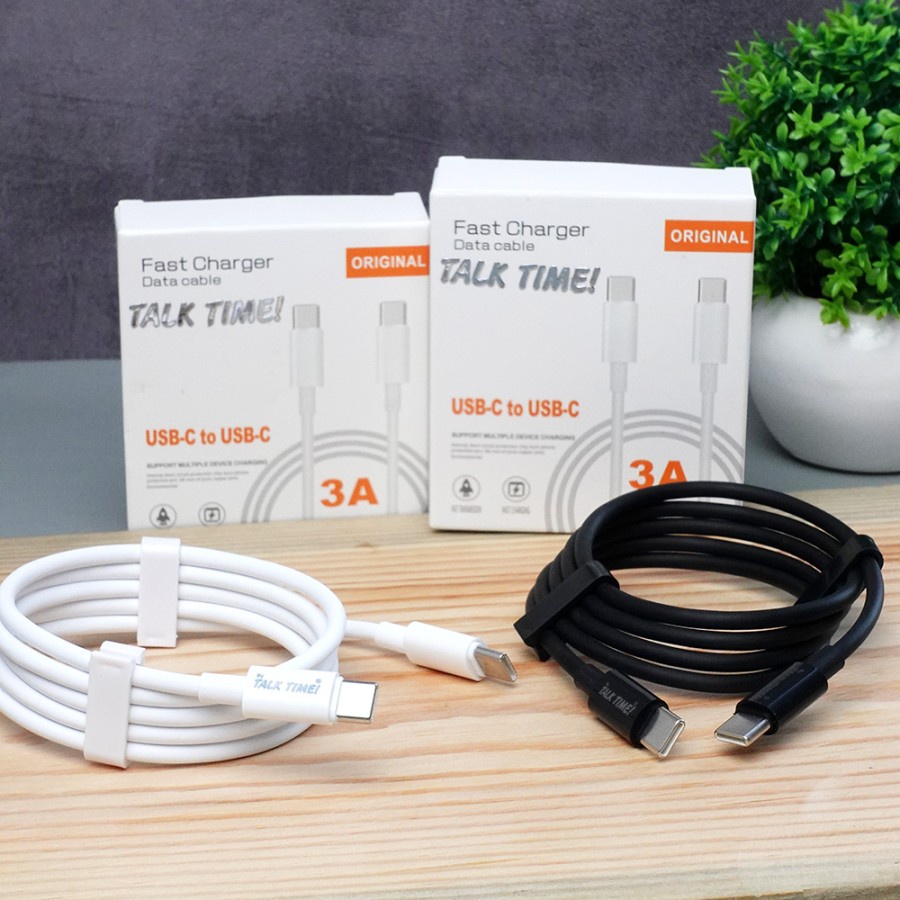 KABEL TALKTIME KABEL DATA TYPE C TO TYPE C KABEL TYPE-C TO TYPE-C 3A KABEL C TO C TALKTIME 3A KABEL FAST CHARGING