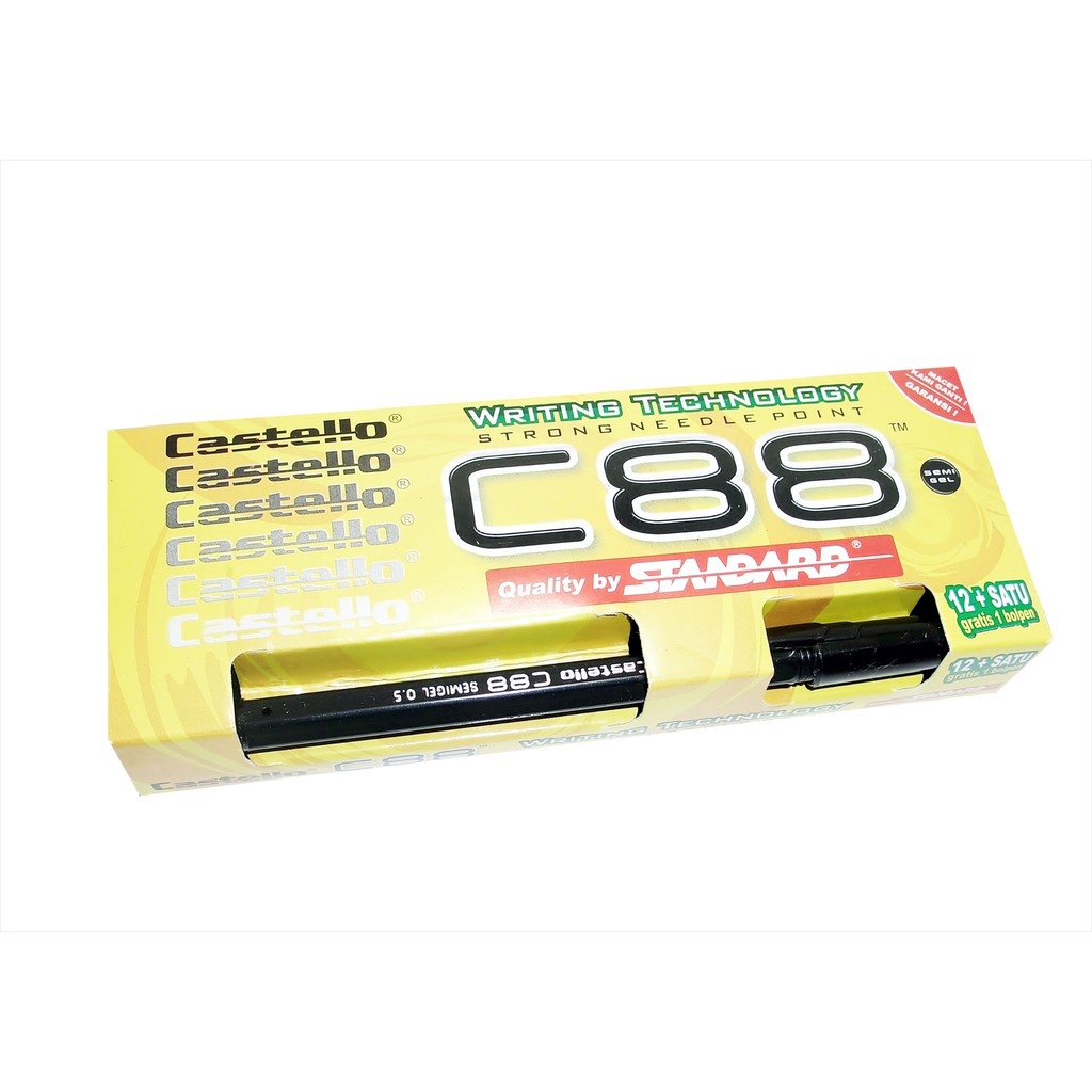 

BALLPOINT, BOLPEN, POLPEN, PULPEN STANDARD CASTELLO C-88 HITAM (ecer/satuan)
