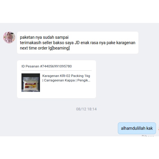 Karagenan KRI-02 / Carrageenan - pengenyal bakso , pentol, sosis, nugget, pempek, siomay [pack 1kg]
