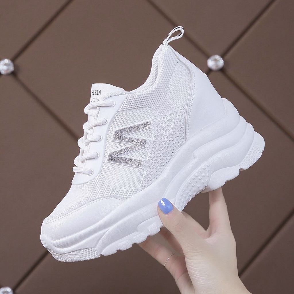 Sepatu Sneakers M PASIR Wanita Hak Tinggi 7cm Kualitas Import Model Terbaru Sneaker Platform Wanita 