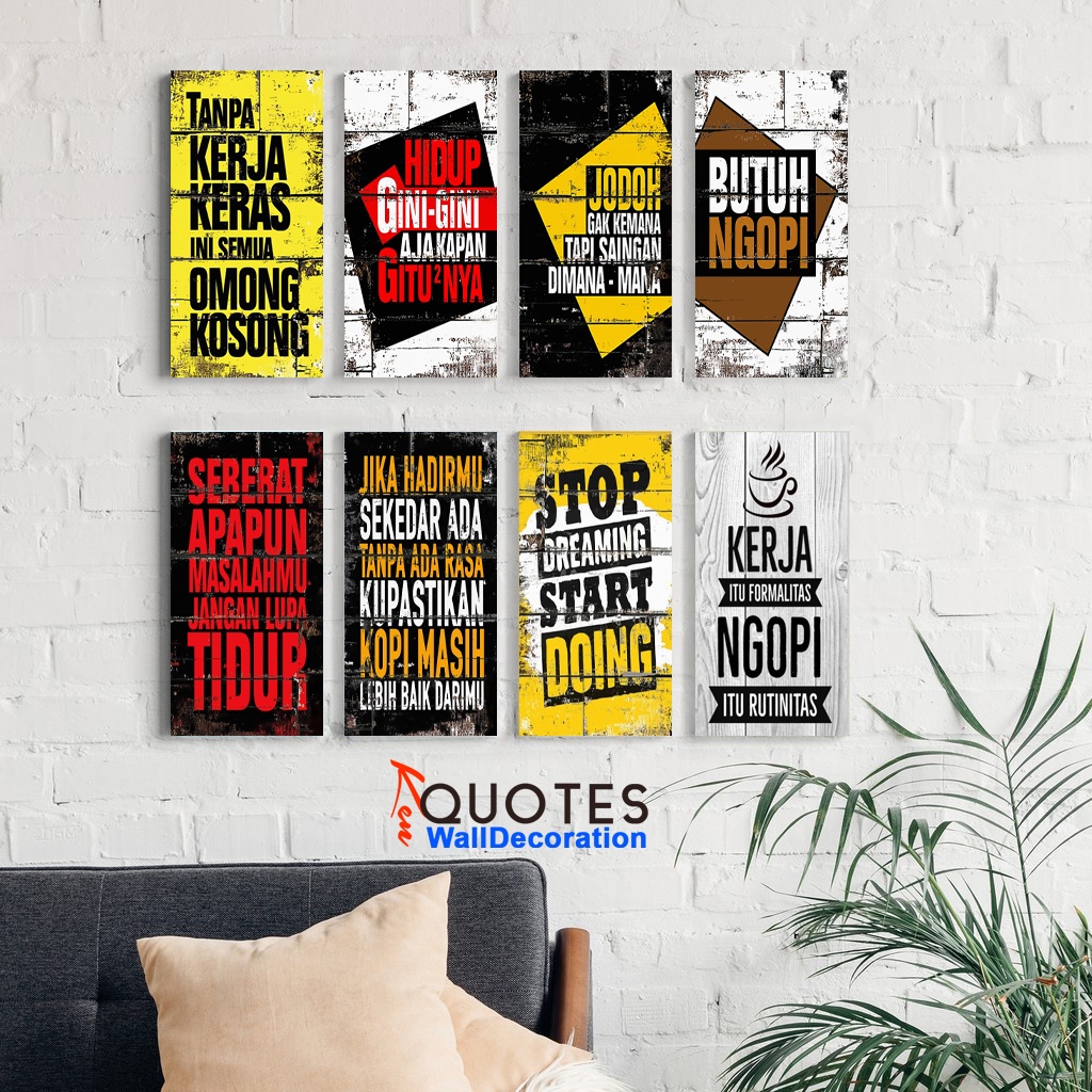 KenQuotes -  Mini Hiasan Dinding Quotes Aesthetic Pajangan Rumah Wall Decor Motivasi Poster Kayu QV0