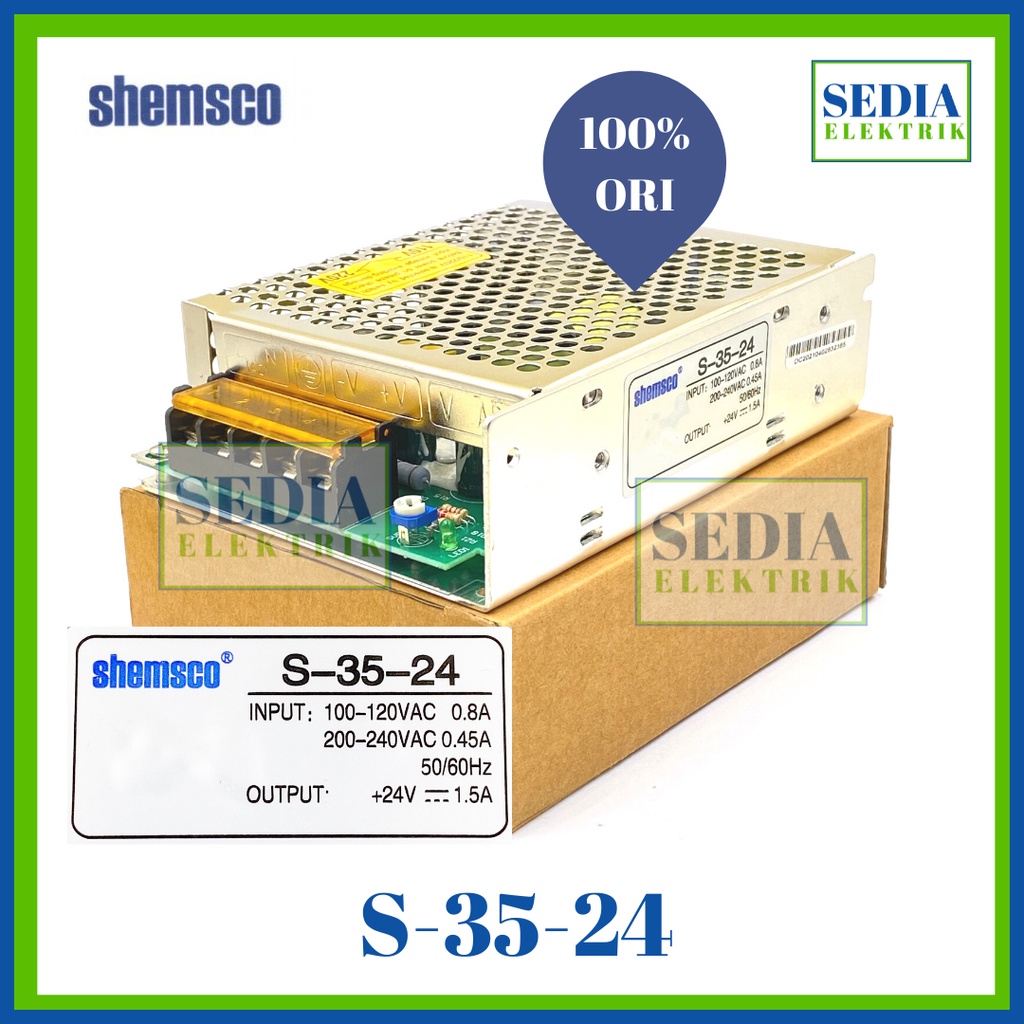 Power Supply Shemsco S-35-24 S 35 24 setara Meanwell LRS-35-24