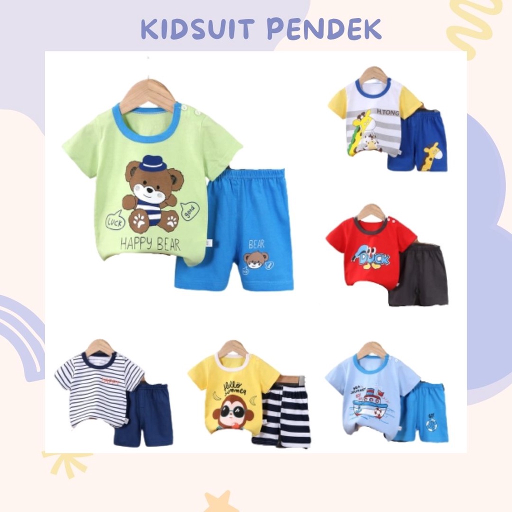 HappyOliver KIDS SUIT PENDEK Setelan Anak Bahan Kaos Lengan + Celana Berkualitas Import ebv cewek new9