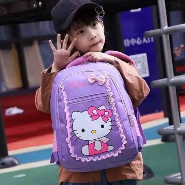 Tas Sekolah Kartun untuk Anak Laki-laki Cat Beruang Pola Ortopedi Ransel Anak Sekolah Tas Mochila