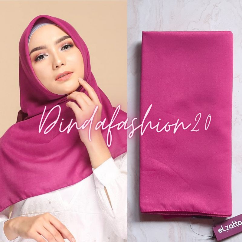 Elzatta Keisha Sadia Jilbab Kerudung Segiempat Polos Bahan Polycotton size 110x110cm-108 Pink Fanta