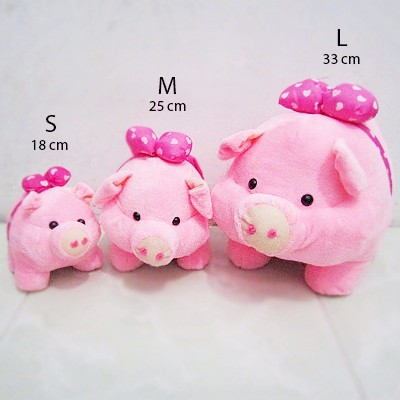 Boneka Babi Pink Pita S M L