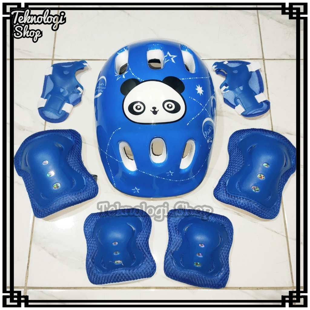 Full Set Pelindung Lutut/Siku/Tangan + Helm Dekker