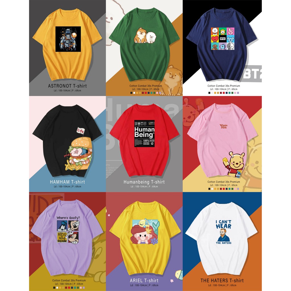 KAOS OVERSIZE KARAKTER / COUPLE FAMILY / TUMBLR TEE/ CUSTOM T-SHIRT