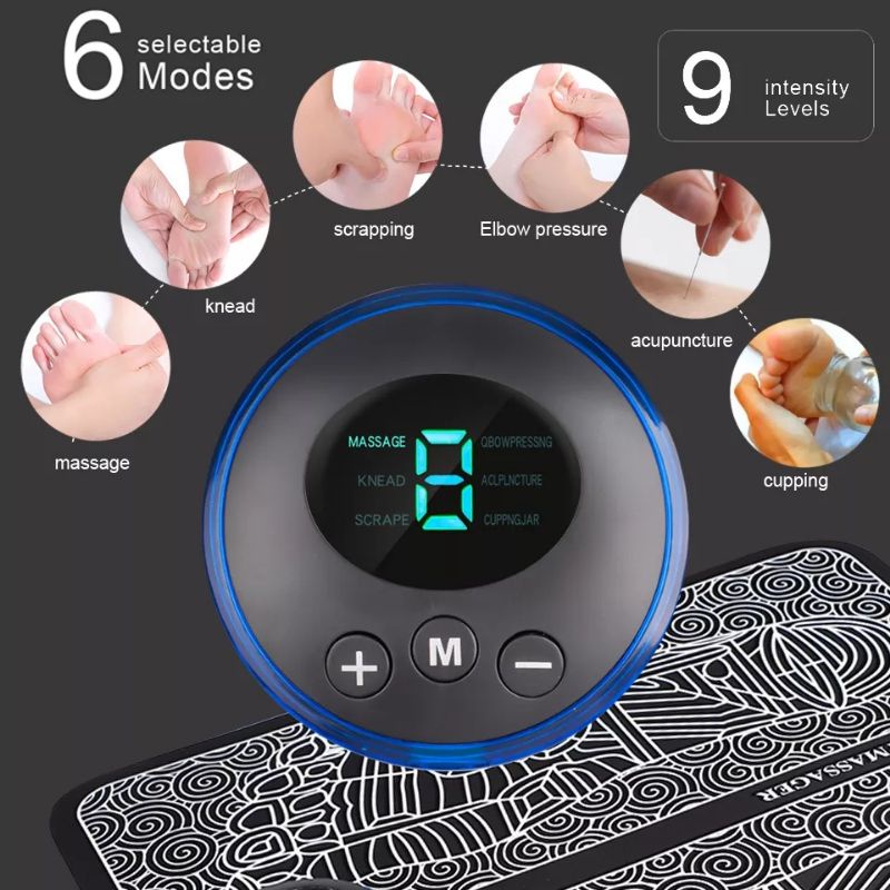EMS Foot Massager Pad Alat Pijat Kaki  Akupuntur Kaki Elektrik Rechargeable