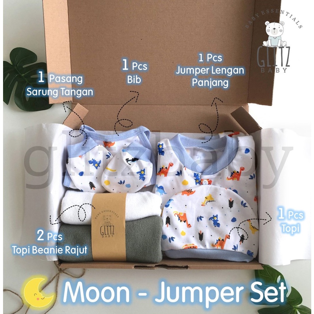 Hampers Bayi Kado Lahiran Newborn Gift Set - Glitz Baby Glitzaksesoris-Moon - Jumper Boy