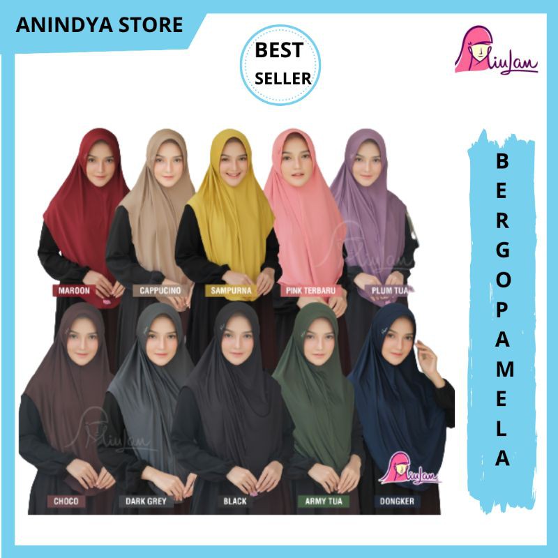 JILBAB INSTAN BERGO "PAMELA" MIULAN HIJAB INSTAN KERUDUNG INSTAN BERGO INSTAN