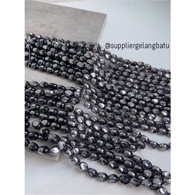 kristal CEKO KACANG SILVER PURPLE quartz 10mm UNGU PERAK oval cutting