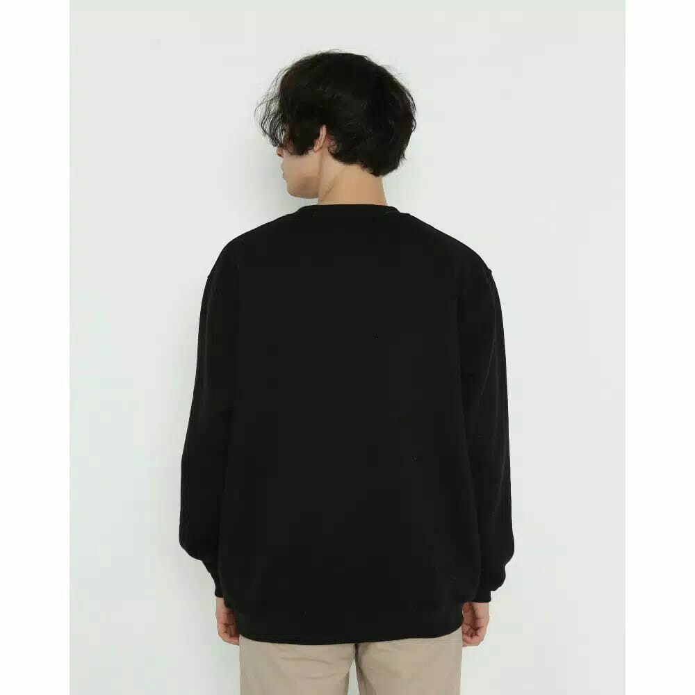 CREWNECK SWEATSHIRT FUJITA BLACK - SWEATER CREWNECK UNISEX