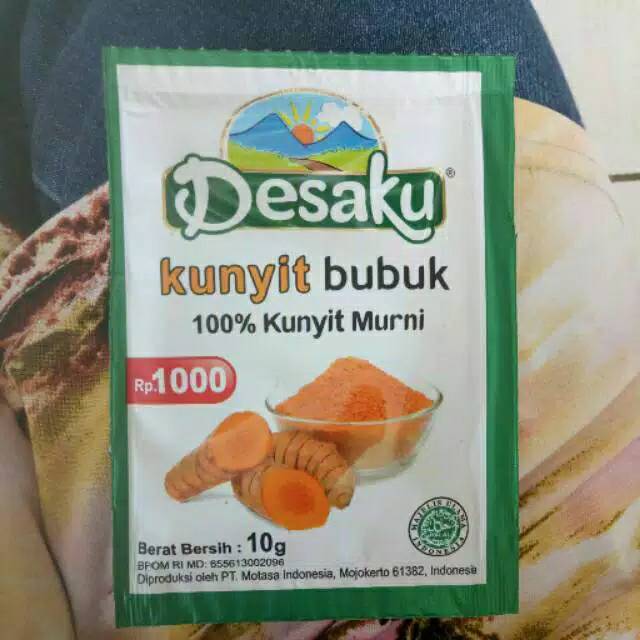 

Kunyit Bubuk Desaku 100% Kunyit Murni isi 10gram ( 1 rcng = 12 scht )