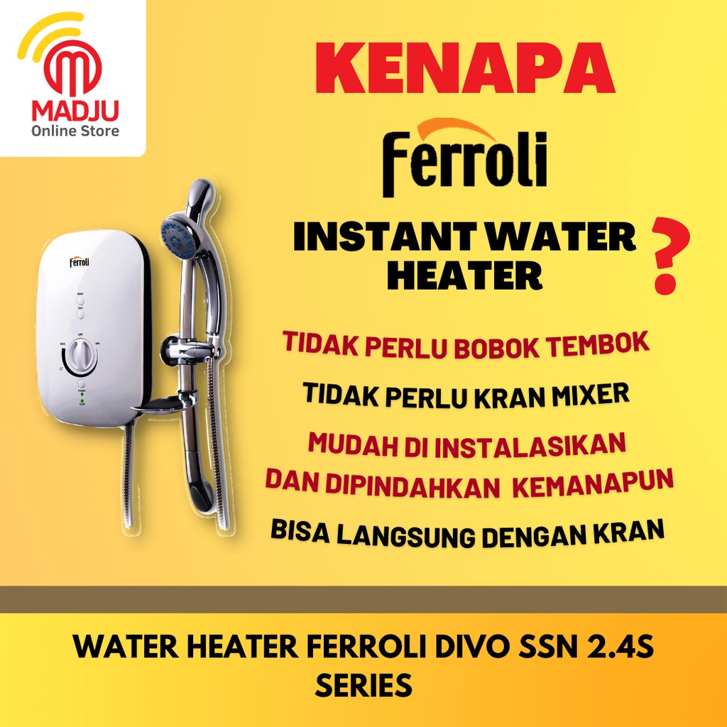 Ferroli Divo Series SDP 3.3S Pemanas Air Listrik Instan