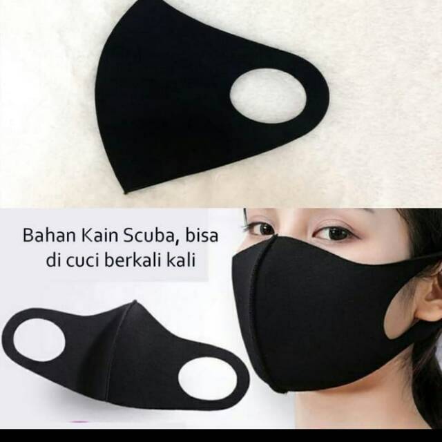 Masker kain scuba warna hitam