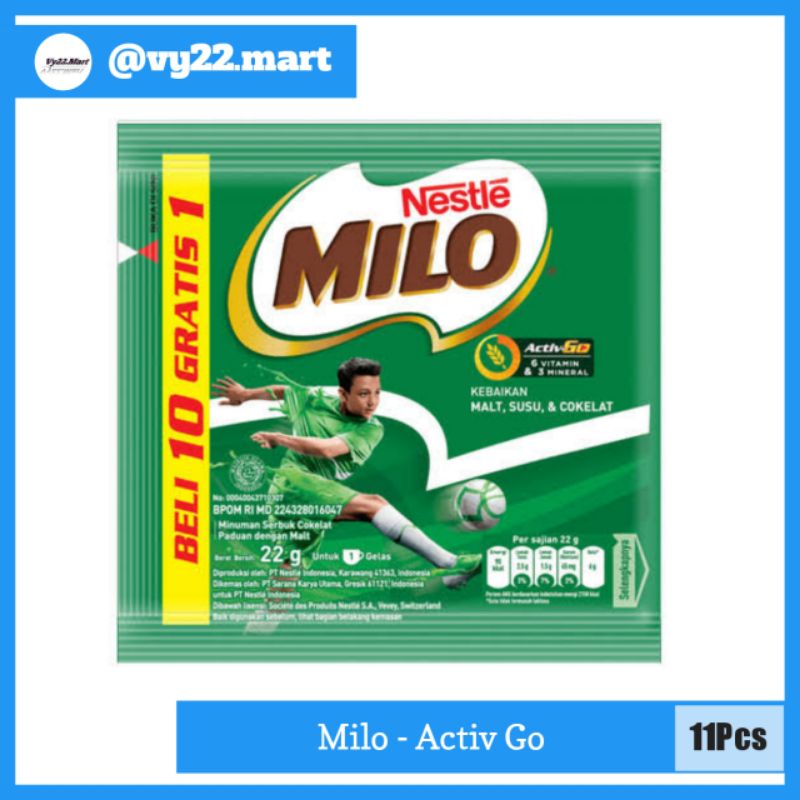 

Milo ACTIV-GO SACHET Minuman Susu Bubuk 1 Renteng isi 10 Pcs