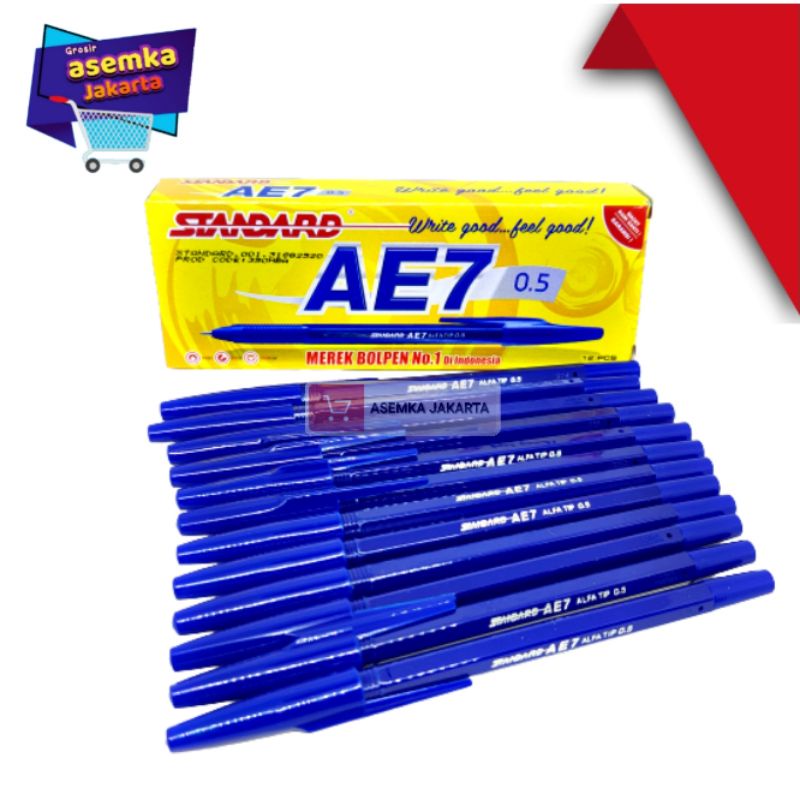 Bolpen pulpen standard AE7 Pena Bolpoin AE-7 0,5mm  (12pcs)