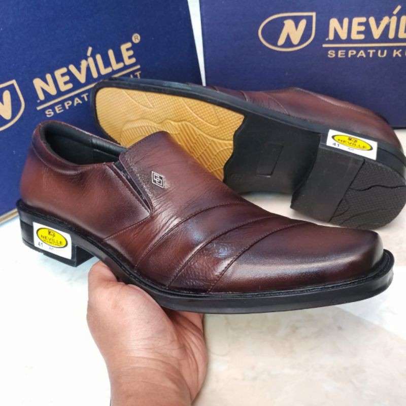 Neville Sepatu Pantofel Pria Bahan Kulit Asli Sepatu Formal Kantoran Elegan Murah Kode NV1