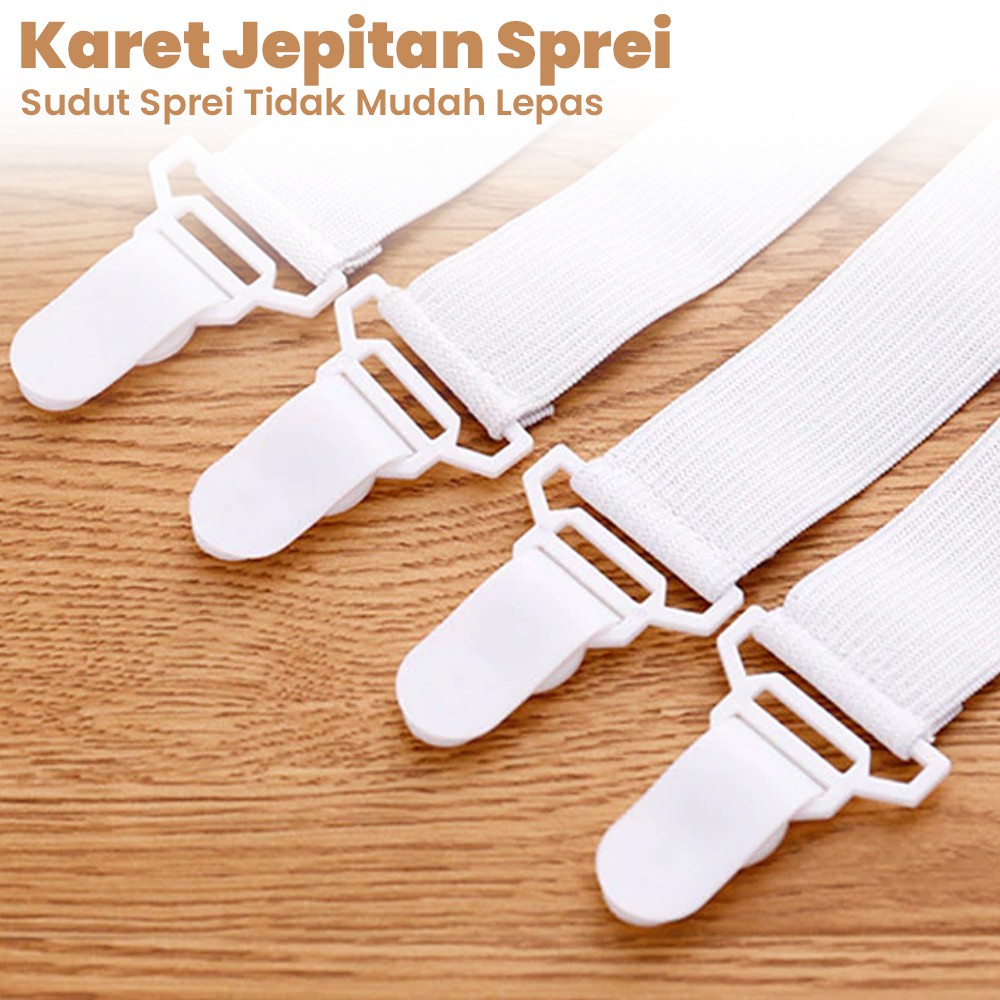 Karet Jepitan Sudut Sprei (1 Pack Isi 4 Pcs Untuk 4 Sudut)